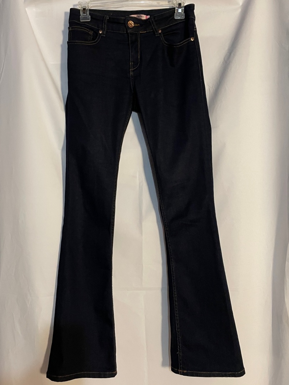 Ted Baker Swear Love Bootcut Jeans Size 26 Dark Wash Embroidered Pockets